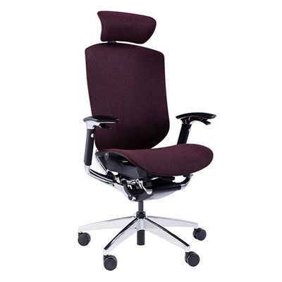 High Back Supporting Manager Chair Maroon Mesh Elastic Office Furniture Seating