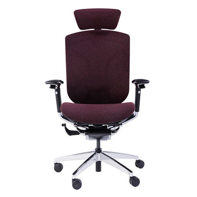 High Back Supporting Manager Chair Maroon Mesh Elastic Office Furniture Seating